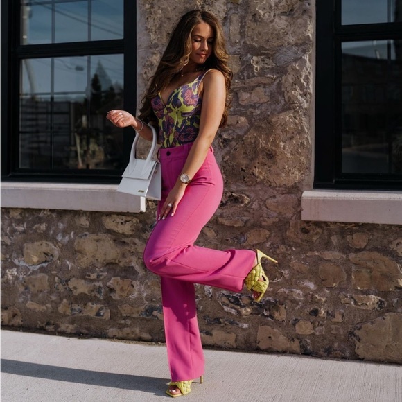 New Zara | Pink Highrise Trousers - Picture 6 of 15